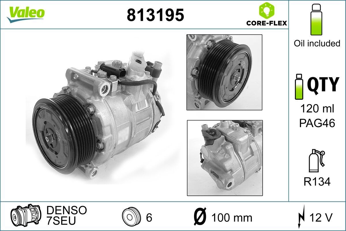 VALEO Air conditioning compressor Article number: 813195 cheaply