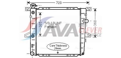 AVA COOLING SYSTEMS Engine radiator Article number: DWA2062 cheaply