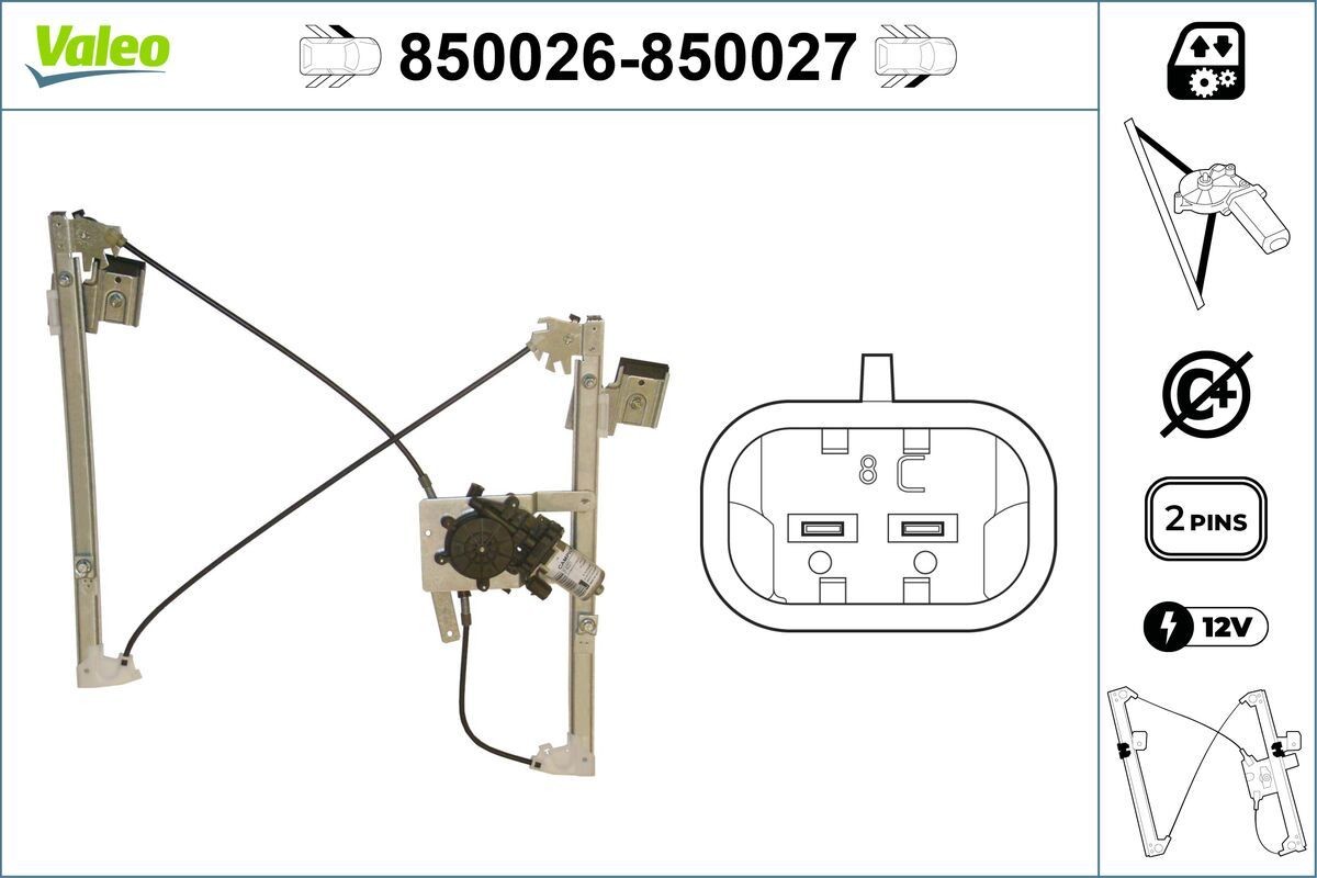 VALEO Window regulator Article number: 850026 cheaply