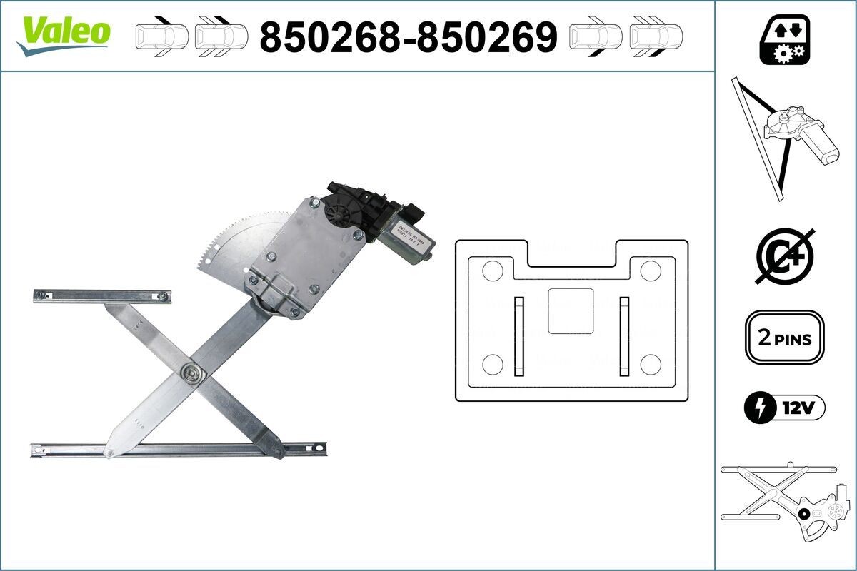 VALEO Window regulator Article number: 850268 cheaply