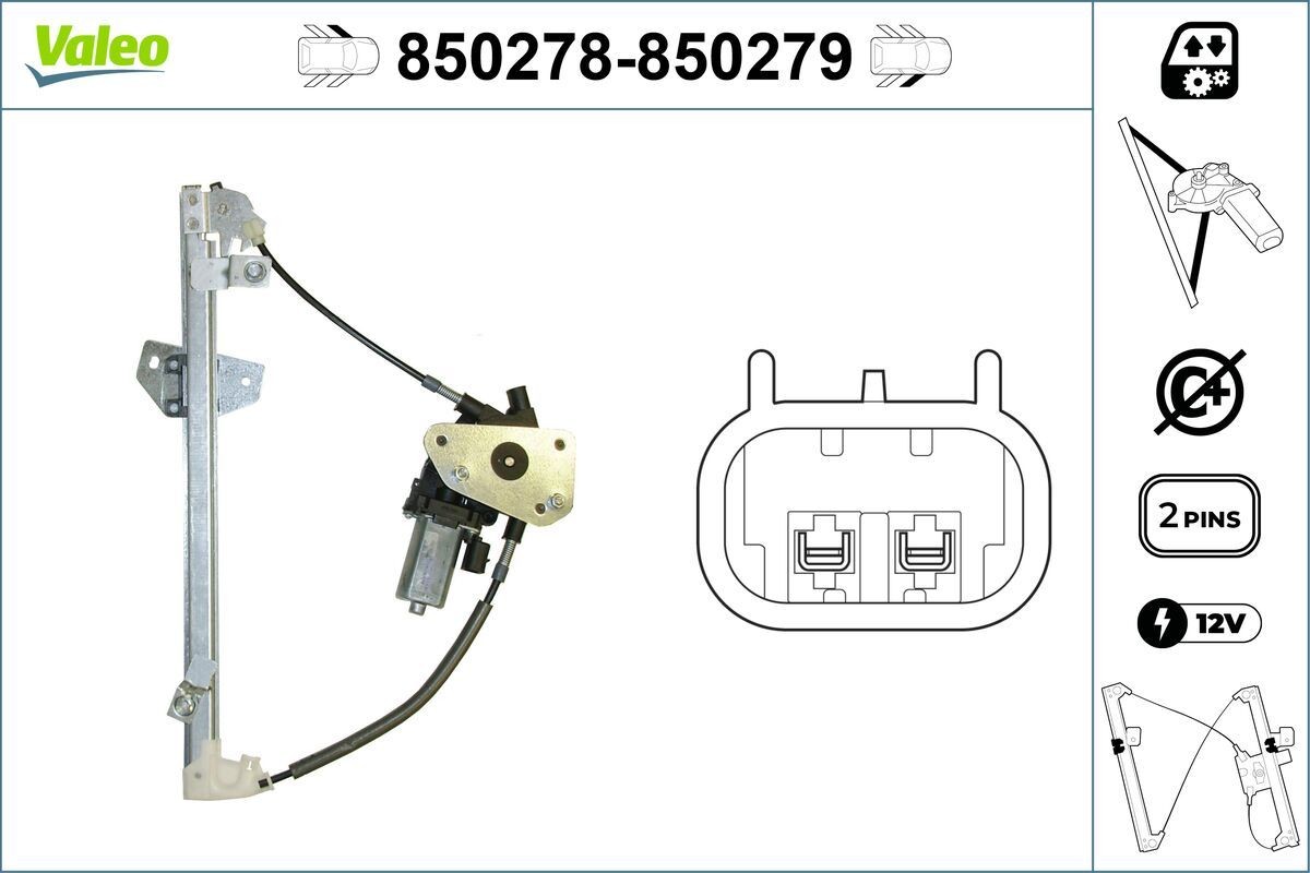 VALEO Window regulator Article number: 850278 cheaply