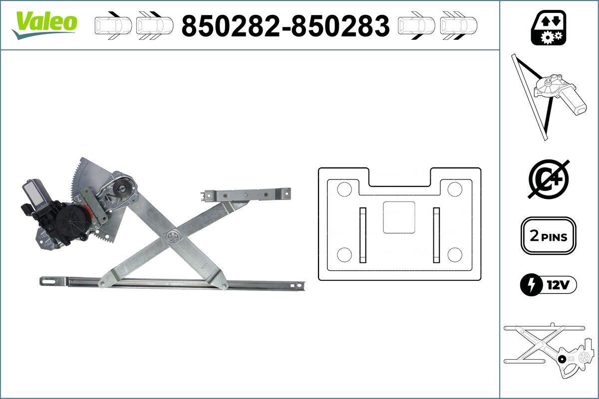 VALEO Window regulator Article number: 850282 cheaply