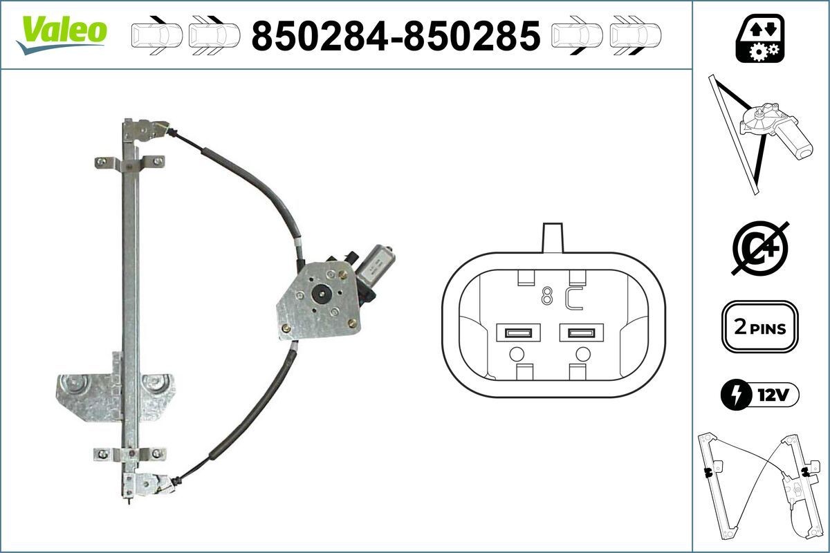 VALEO Window regulator Article number: 850284 cheaply