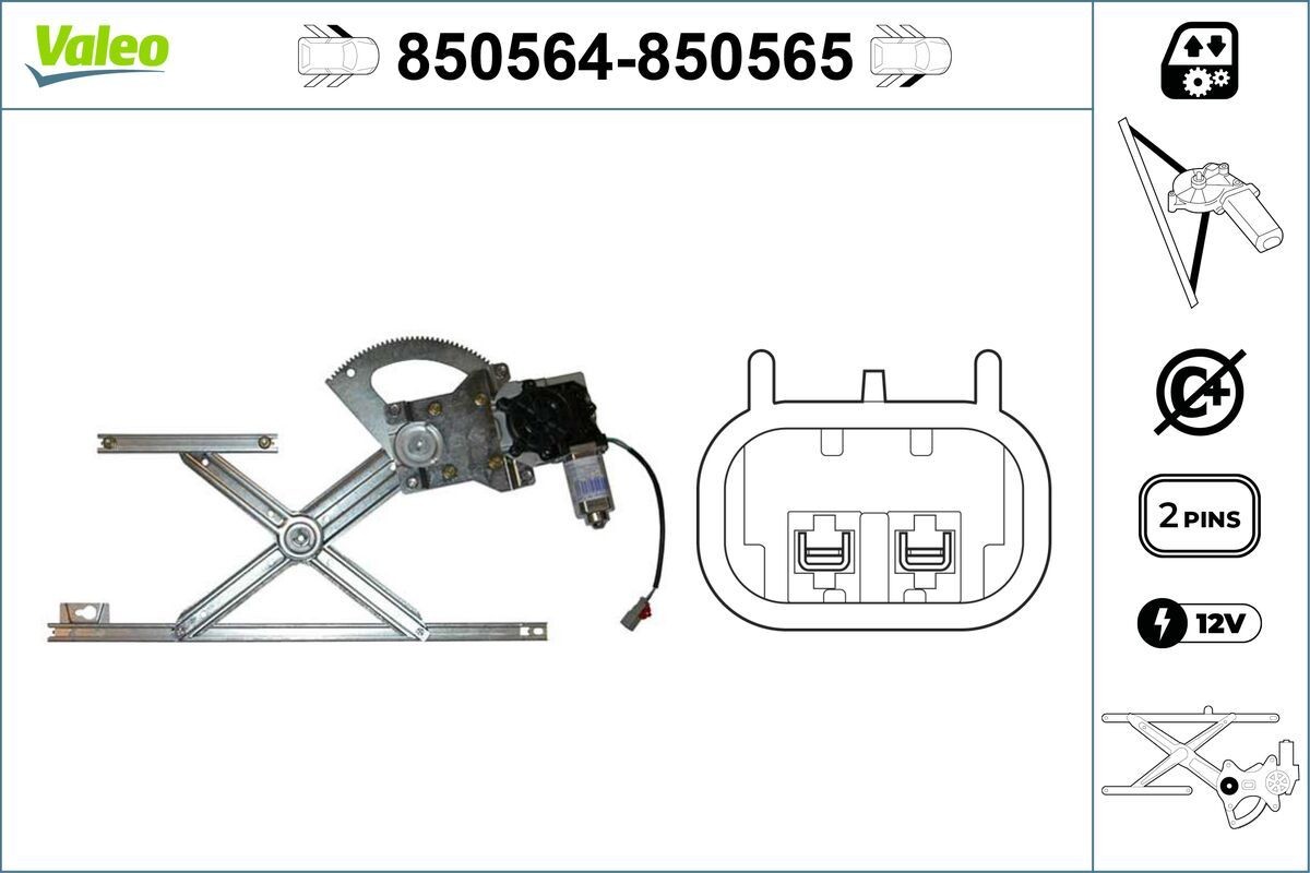 VALEO Window regulator Article number: 850564 cheaply