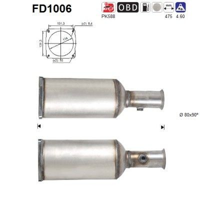AS Diesel particulate filter Article number: FD1006 cheaply