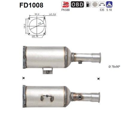 AS Diesel particulate filter Article number: FD1008 cheaply