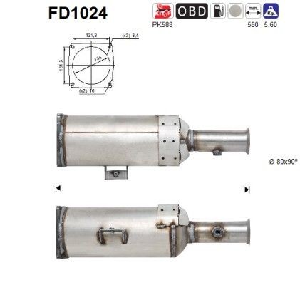 AS Diesel particulate filter Article number: FD1024 cheaply