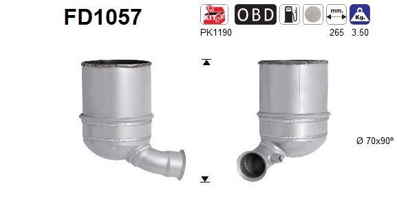 AS Diesel particulate filter Article number: FD1057 cheaply
