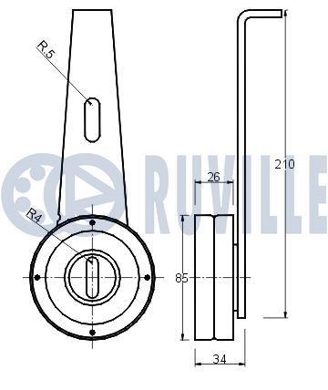 RUVILLE Tensioner Lever, v-ribbed belt Article number: 55073 cheaply
