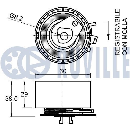 RUVILLE Tensioner Lever, v-ribbed belt Article number: 55161 cheaply