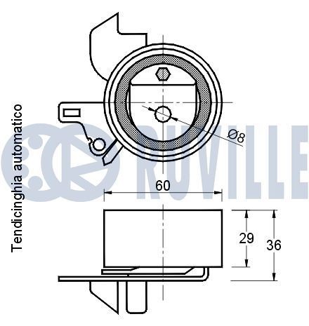 RUVILLE Tensioner Lever, v-ribbed belt Article number: 55178 cheaply