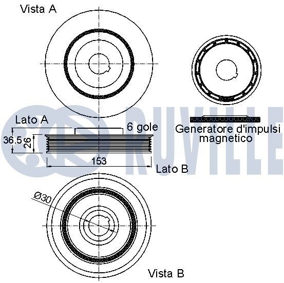 RUVILLE Timing belt deflection pulley Article number: 55401 cheaply