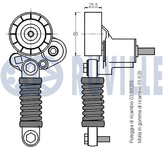 RUVILLE Deflection / Guide Pulley, v-ribbed belt Article number: 55937 cheaply
