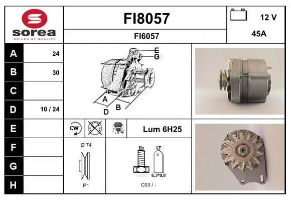 SNRA Alternator Article number: FI8057 cheaply