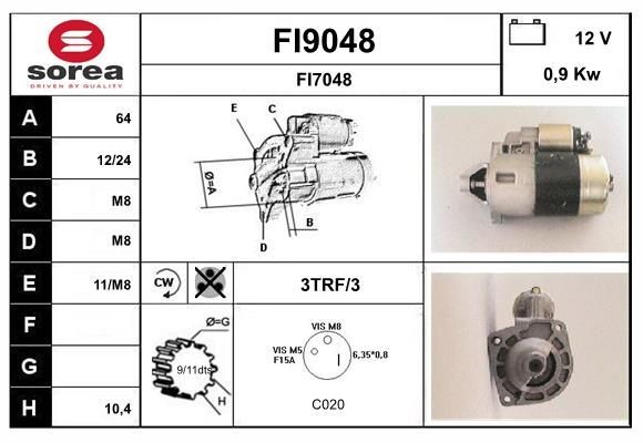 SNRA Starter motor Article number: FI9048 cheaply