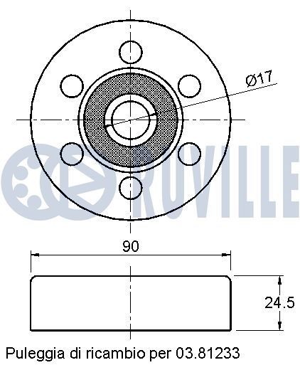RUVILLE Timing belt deflection pulley Article number: 56625 cheaply