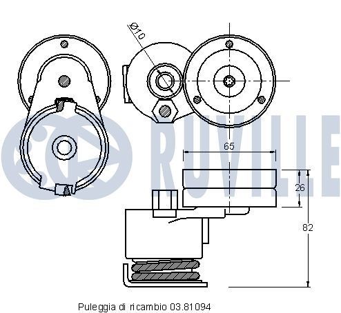 RUVILLE Vibration Damper, timing belt Article number: 57069 cheaply
