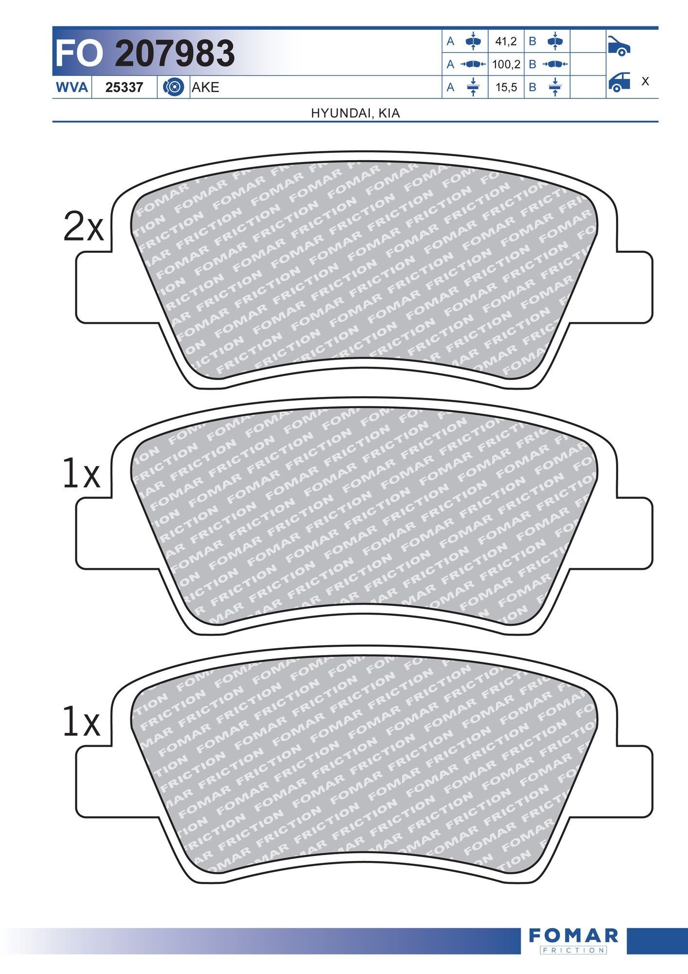 FOMAR Friction Piduriklotsid Artikli number: FO 207983 soodsalt