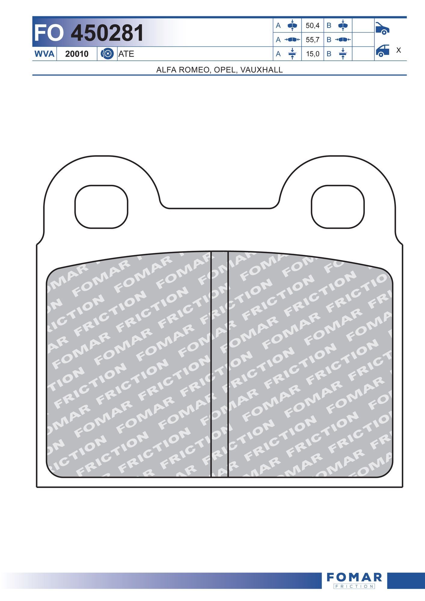 FOMAR Friction Brake pad set Article number: FO 450281 cheaply