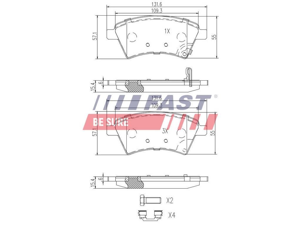 FAST Brake pad set Article number: FT29168 cheaply