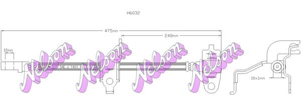 KAWE Brake hose Article number: H6032 cheaply