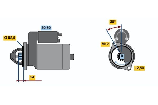 BOSCH Starter motor Article number: 0 001 313 006 cheaply