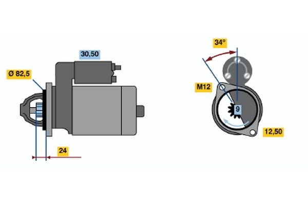 BOSCH Starter motor Article number: 0 001 314 018 cheaply