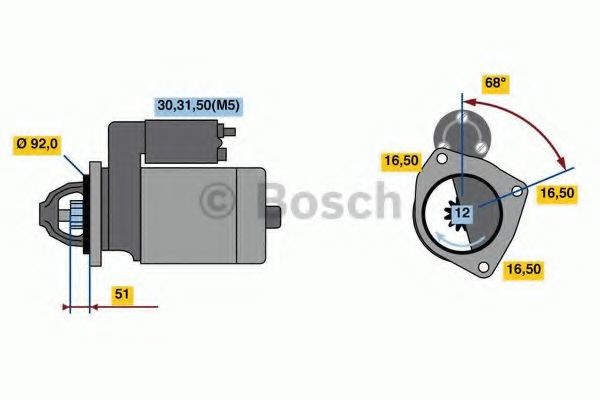 BOSCH Starter Varenummer: 0 001 420 013 billige