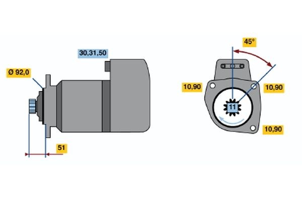 BOSCH Starter motor Article number: 0 001 510 002 cheaply