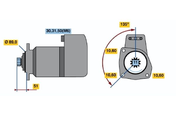 BOSCH Starter motor Article number: 0 001 510 008 cheaply