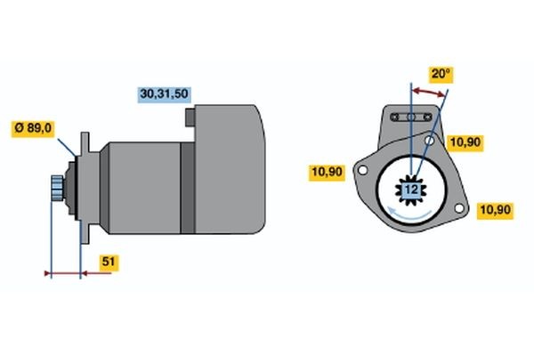 BOSCH Starter motor Article number: 0 001 510 028 cheaply