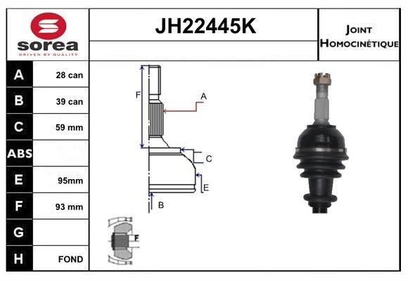 SERA Joint kit, drive shaft Article number: JH22445K cheaply