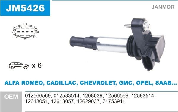 JANMOR Ignition coil Article number: JM5426 cheaply