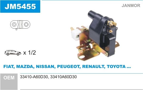 JANMOR Ignition coil Article number: JM5455 cheaply