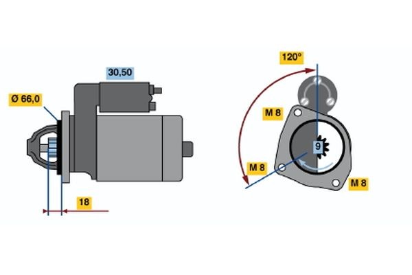 BOSCH Starter Artikli number: 0 986 010 260 soodsalt