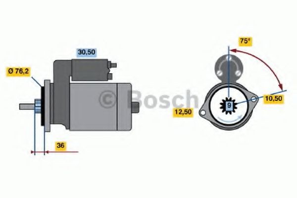BOSCH Starter motor Article number: 0 986 010 530 cheaply