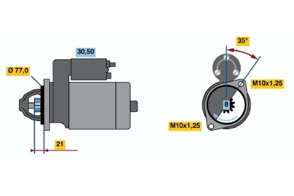 BOSCH Starter Artikli number: 0 986 012 301 soodsalt