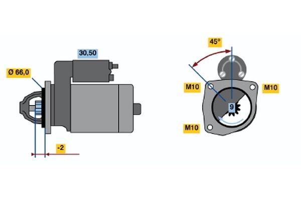 BOSCH Önindító . Cikk szám: 0 986 013 120 olcsó