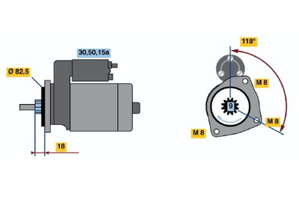 BOSCH Starter motor Article number: 0 986 013 470 cheaply