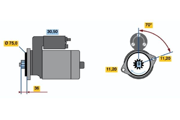 BOSCH Starter motor Article number: 0 986 014 051 cheaply