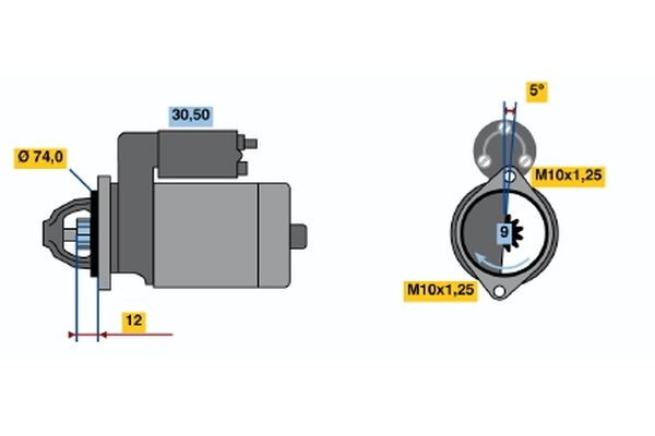 BOSCH Starter motor Article number: 0 986 015 031 cheaply