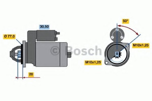 BOSCH Starter motor Article number: 0 986 016 001 cheaply