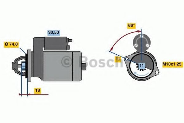 BOSCH Starter motor Article number: 0 986 018 480 cheaply