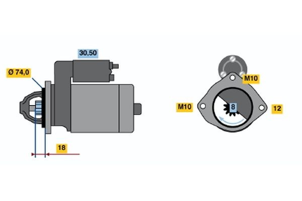 BOSCH Starter motor Article number: 0 986 018 721 cheaply