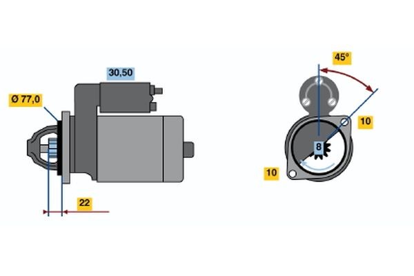 BOSCH Starter Artikli number: 0 986 019 081 soodsalt