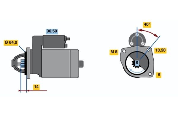 BOSCH Starter motor Article number: 0 986 019 291 cheaply
