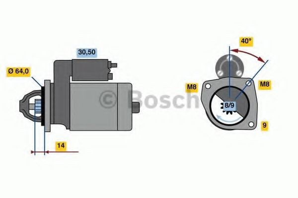 BOSCH Starter Artikli number: 0 986 019 301 soodsalt