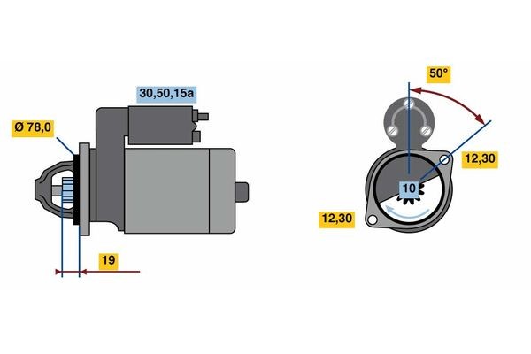 BOSCH Starter motor Article number: 0 986 020 001 cheaply