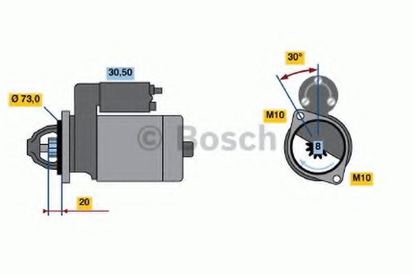BOSCH Starter Varenummer: 0 986 020 041 billige