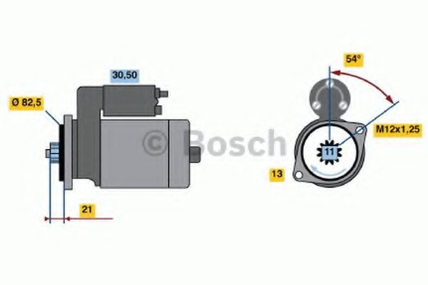 BOSCH Starter motor Article number: 0 986 020 591 cheaply
